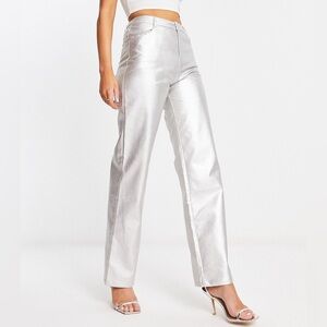 Silver Metallic Pants